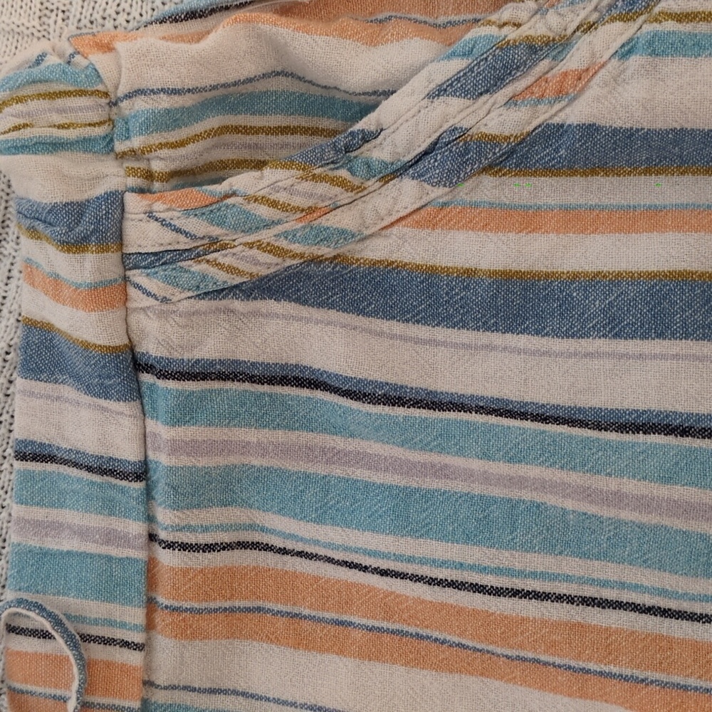 Briggs New York Multi-Color Pastel Striped Linen Rayon Blend Shorts - Picture 3 of 11
